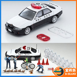 Car TOMYTEC仿真情景模型 16a日产R33警车场景附警察 Snap