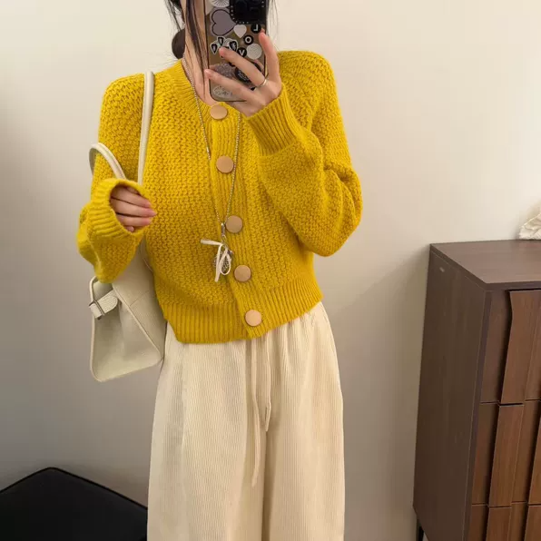 毛衣针织开衫女2025秋季新款韩版宽松显瘦圆领套头百搭针织衫上衣