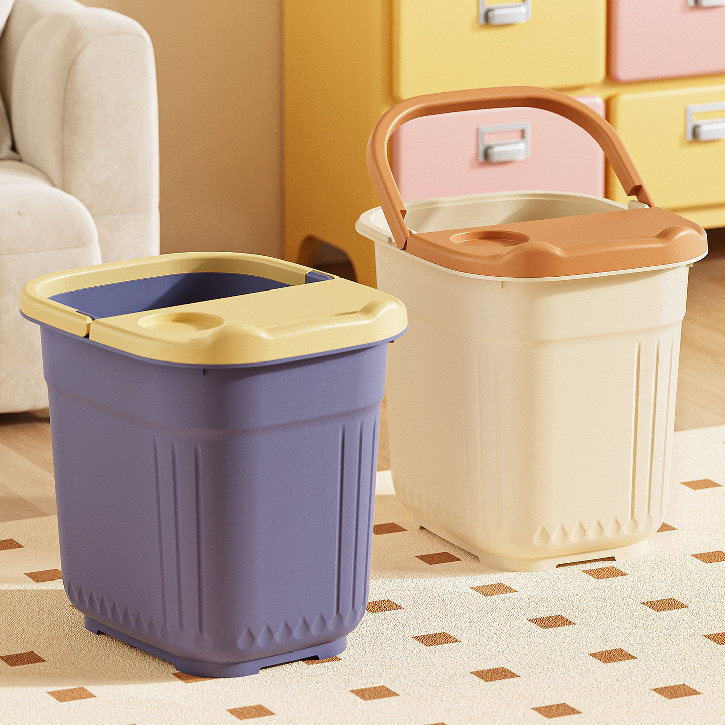 泡脚桶带盖家用加厚宿舍学生按摩