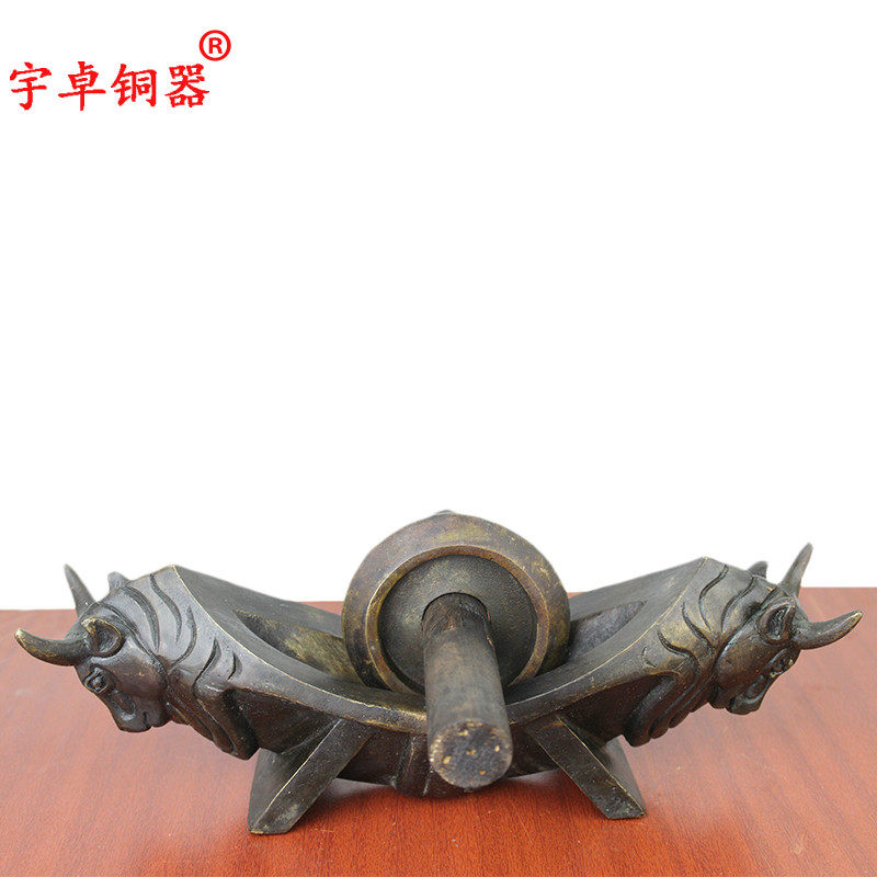 宇卓铜器 纯铜药碾子黄铜药碾子工艺品摆件药撵子药捻子