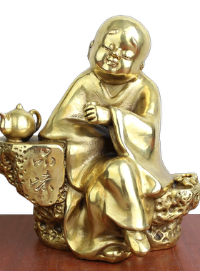 黄铜小和尚摆件工艺品