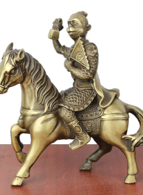 马上黄铜令旗工艺品家居装饰