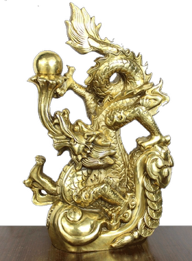 黄铜龙吐水家居装饰摆件工艺品