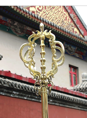 黄铜可拆分四股工艺品禅杖