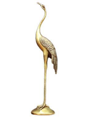 黄铜一对工艺品桌面摆件丹顶鹤