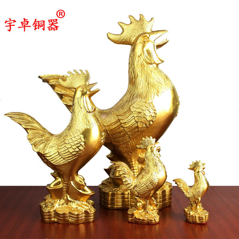 宇卓铜器纯铜鸡黄铜鸡加工鎏金鸡贴金鸡家居装饰工艺品摆件