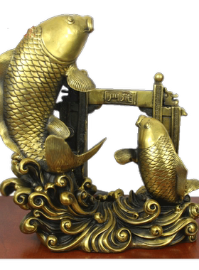 黄铜工艺品摆件鲤鱼跃龙门