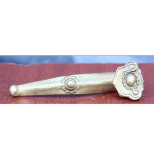 宇卓铜器黄铜佩刀 青龙偃月刀 观音玉净瓶如意法器关公配刀工艺品