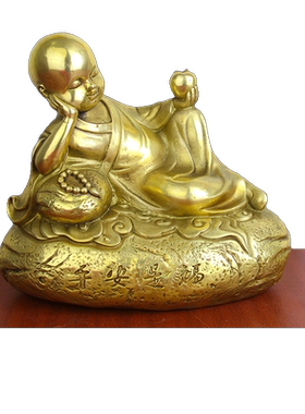 黄铜小和尚摆件工艺品