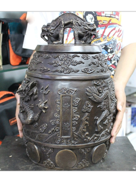 龙纹大钟工艺品挂件铜铃铛