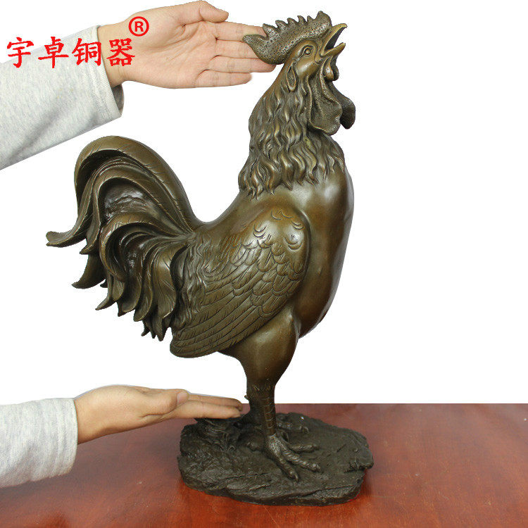 宇卓铜器纯铜鸡黄铜鸡铜公鸡家居装饰工艺品摆件