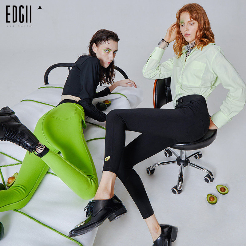EDGII 设计师打底裤女牛油果倍润魔术裤黑色修身2020秋冬新款长裤