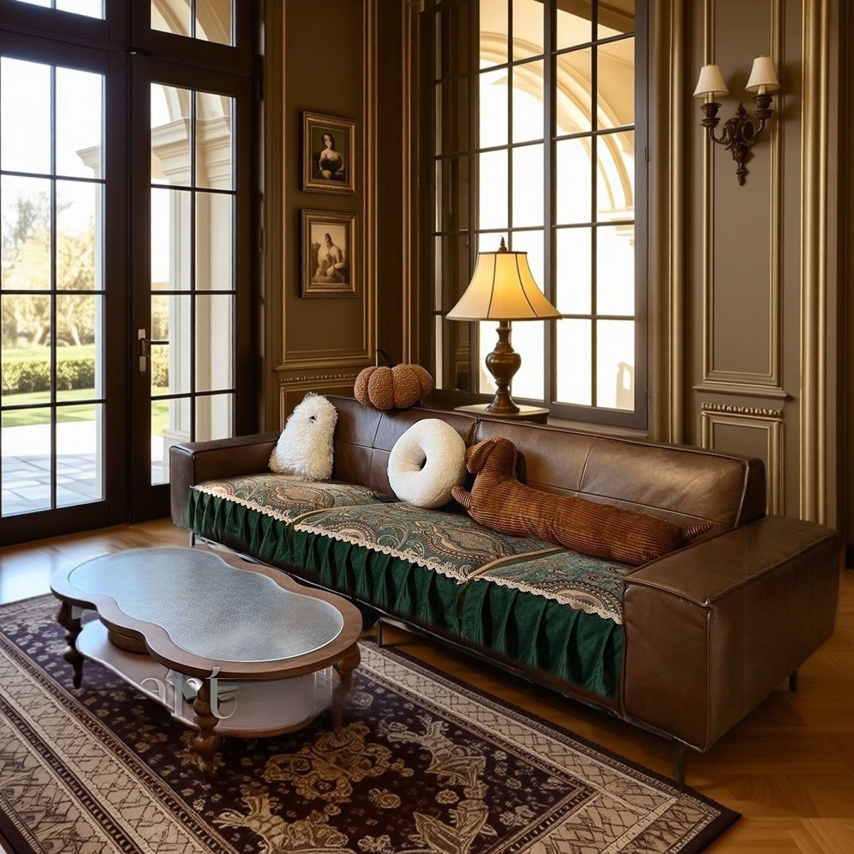 欧式复古沙发垫2025款四季通用固定防滑中古风直排三人位坐垫套罩,居家布艺,沙发垫,淘宝优惠券,粉丝福利购,淘宝优惠卷