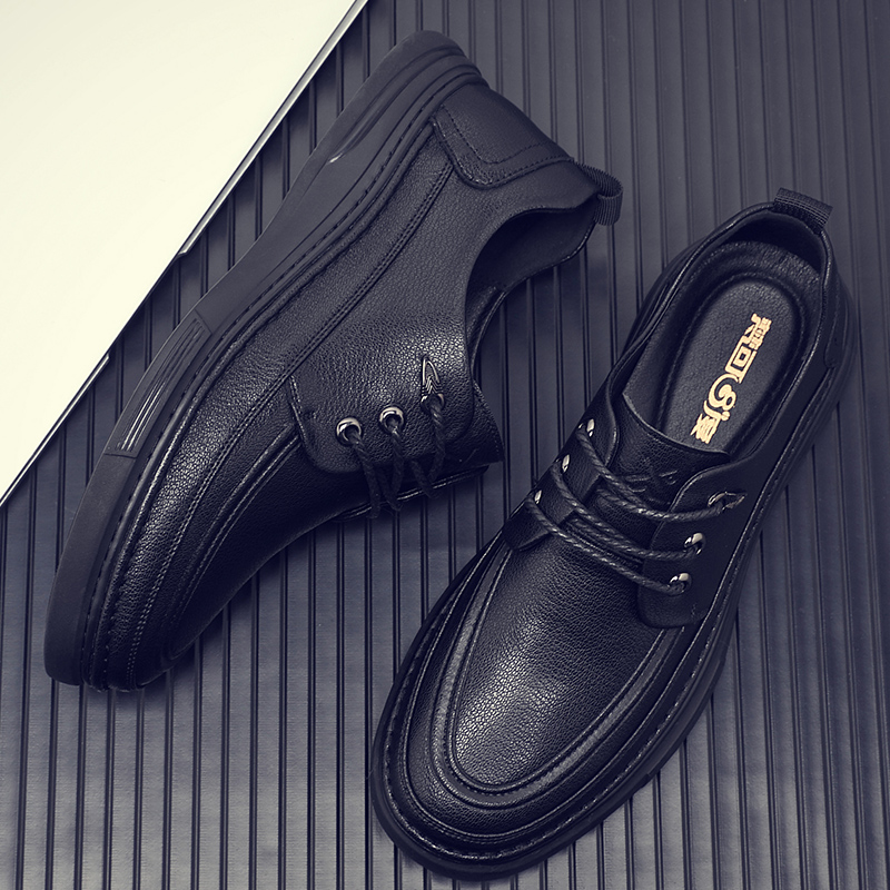 梵可8度男鞋真皮软底休闲皮鞋