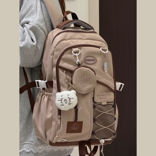日系ins复古潮双肩包旅行包登山包大学生书包女大容量初中高中生