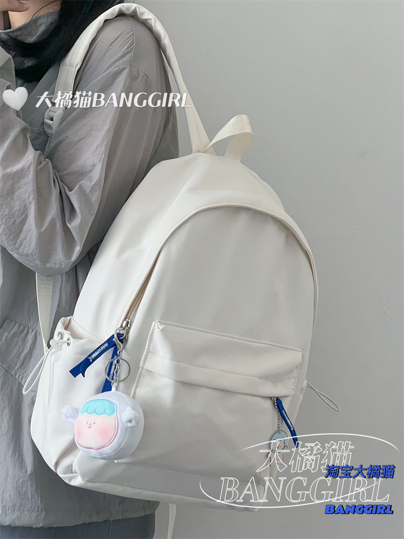 INS STYLE JAPANESE SOFT GIRL SCHOOLBAG FEMALE KOREAN VERSION SOLID COLOR ALL-MATCH GIRL BACKPACK JUNIOR HIGH SCHOOL STUDENT HIGH SCHOOL STUDENT BACKPACK