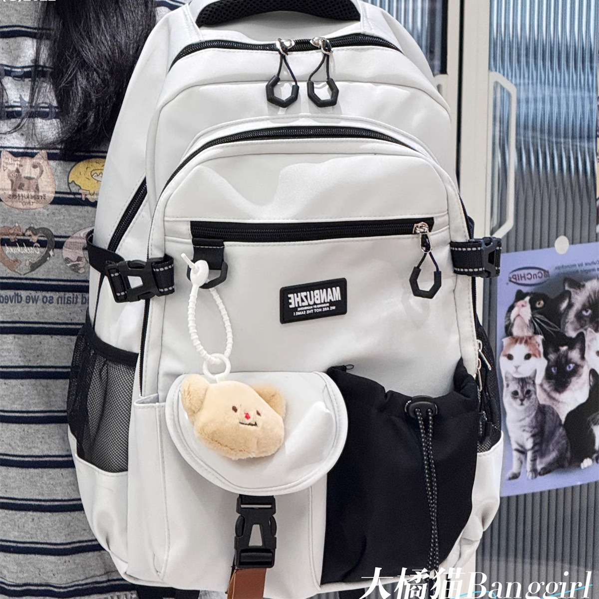 多隔层双肩包大容量旅行男学生书包ins小众潮牌轻户外女登山背包