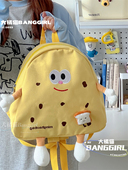 曲奇饼干小书包女丑萌帆布小众卡通可爱迷你双肩包少女mini背包萌