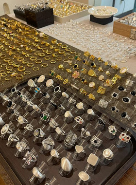 中古vintage复古高级感开口戒指轻奢小众设计时尚百搭精致手饰品