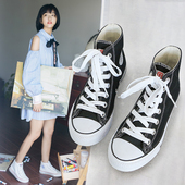 女高帮经典 情侣休闲鞋 百搭系带小白鞋 平底板鞋 学生韩版 人本帆布鞋