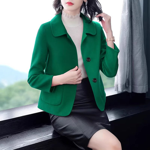 气质妈妈毛呢外套女洋气春秋款