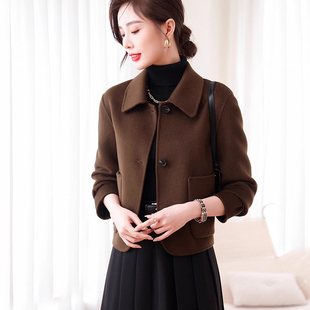 毛呢外套女春冬季新款洋气气质修身大牌短款小个子妈妈呢子大衣