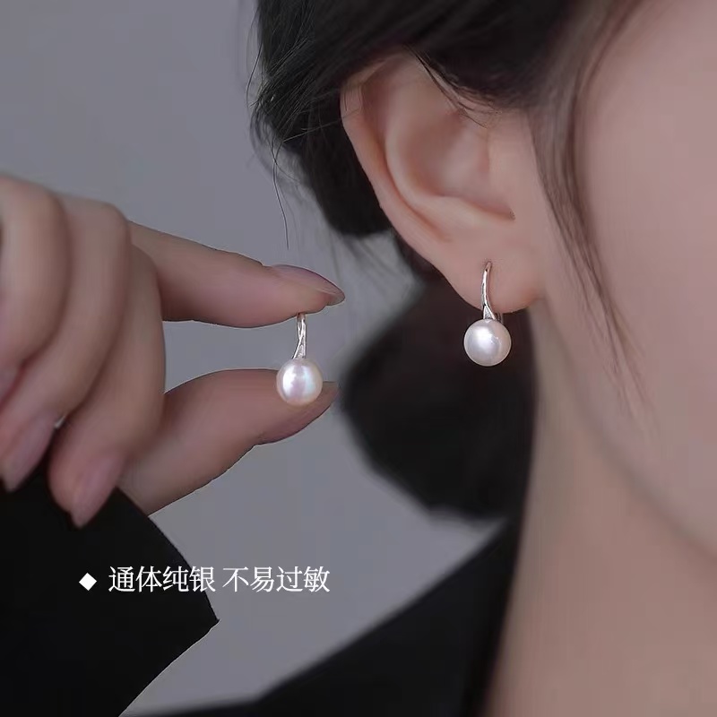 【NO退NO换】s925银天然淡水8mm珍珠耳饰DB 10.10