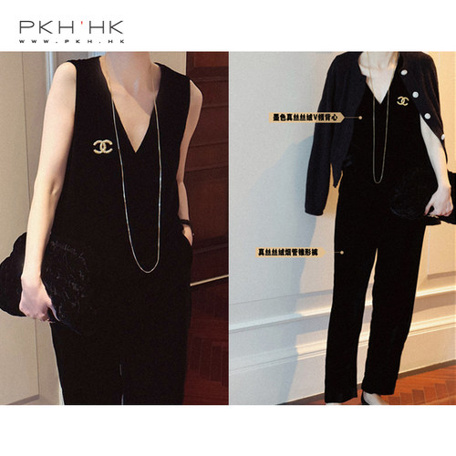 PKHHK桑蚕丝显瘦锥形裤