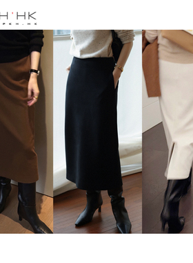 PKHHK气质女装折扣店 实穿！优雅出镜大梨子友好直筒厚质暖感半裙