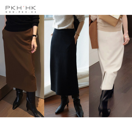 PKHHK气质女装折扣店 实穿！优雅出镜大梨子友好直筒厚质暖感半裙