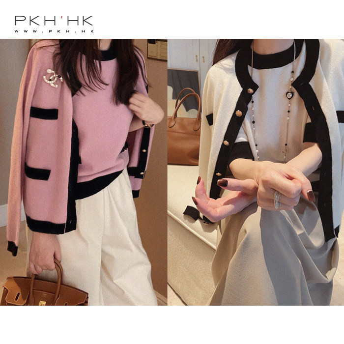 PKH.HK气质女装折扣店  颜色敲美柔糯美丽诺全毛小香风短袖套头