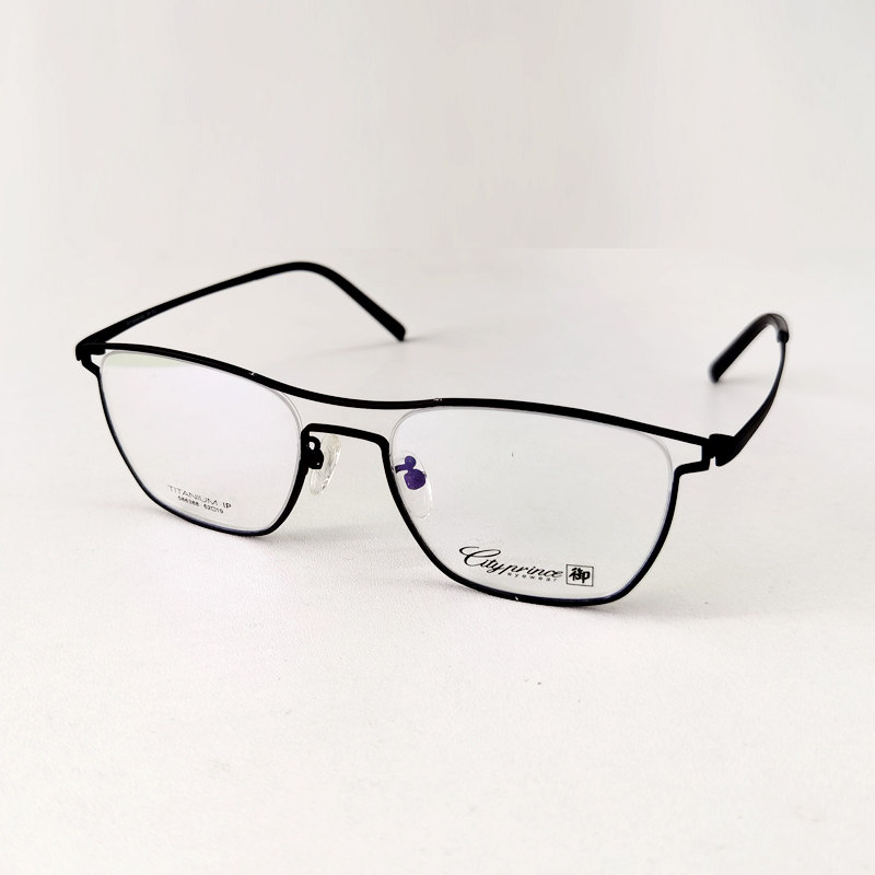 高档个性潮牌设计感双梁纯钛光学眼镜架可配近视度数眼镜框