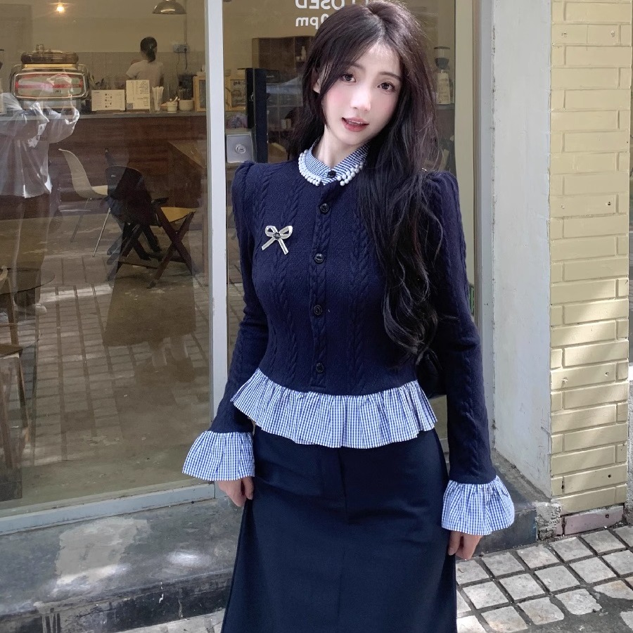 返校甜心法式小香假两件上衣半裙