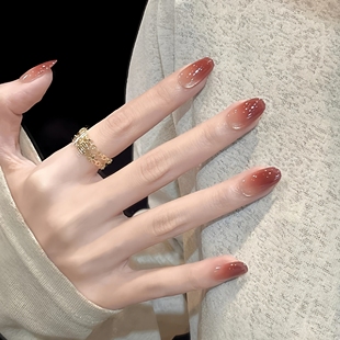 【新年】穿戴甲美甲2026新款高级感短猫眼手工假指甲贴片显白法式