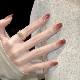 穿戴甲美甲2026新款 新年 高级感短猫眼手工假指甲贴片显白法式
