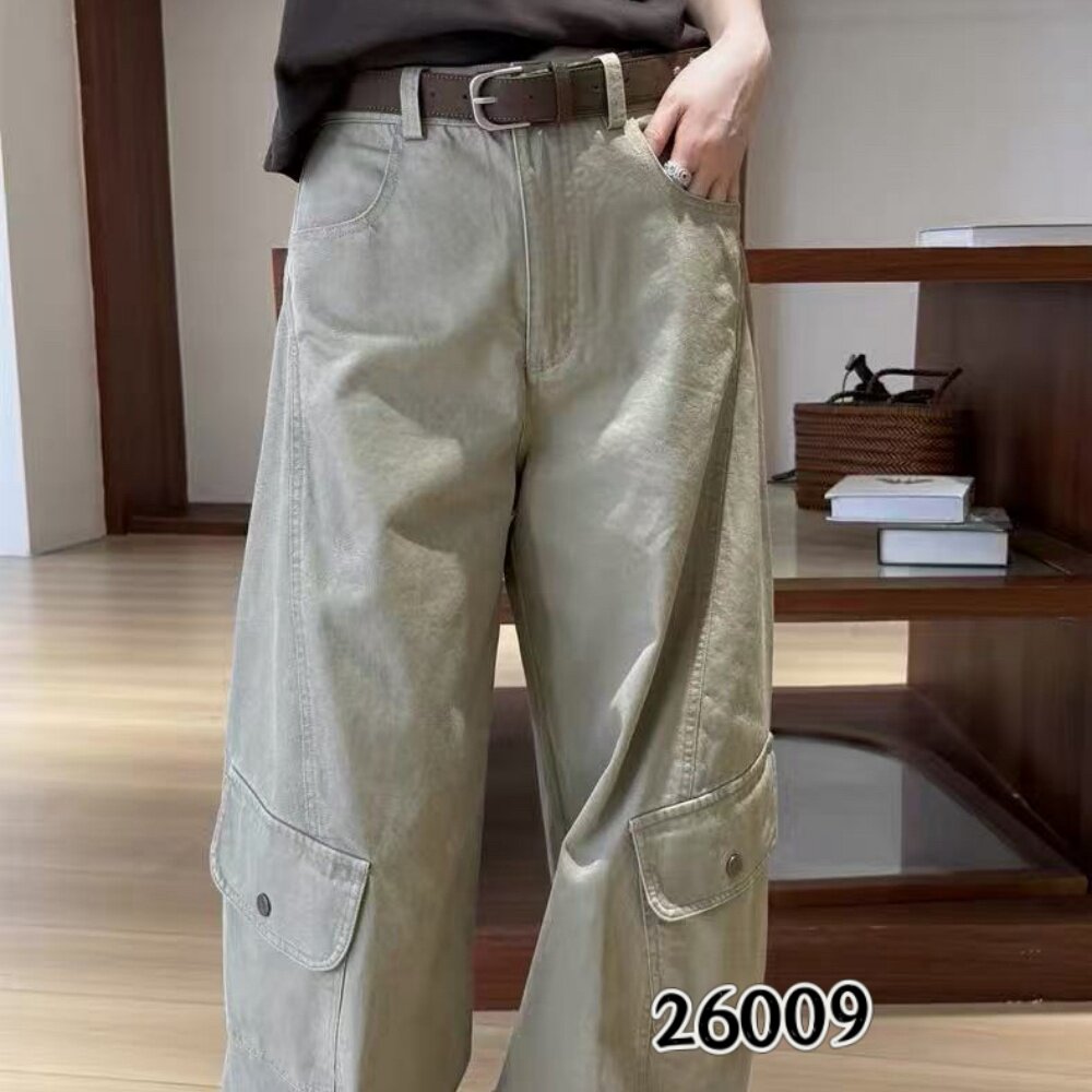 T-PLATFORM26009秋冬款新品简洁宽松时尚百搭女士阔腿工装裤