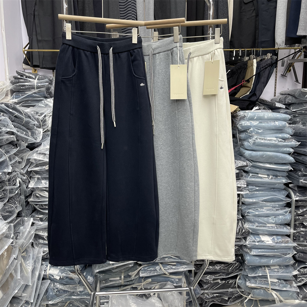 T-PLATFORM83361冬款新品简洁宽松时尚百搭加绒加厚运动阔腿裤