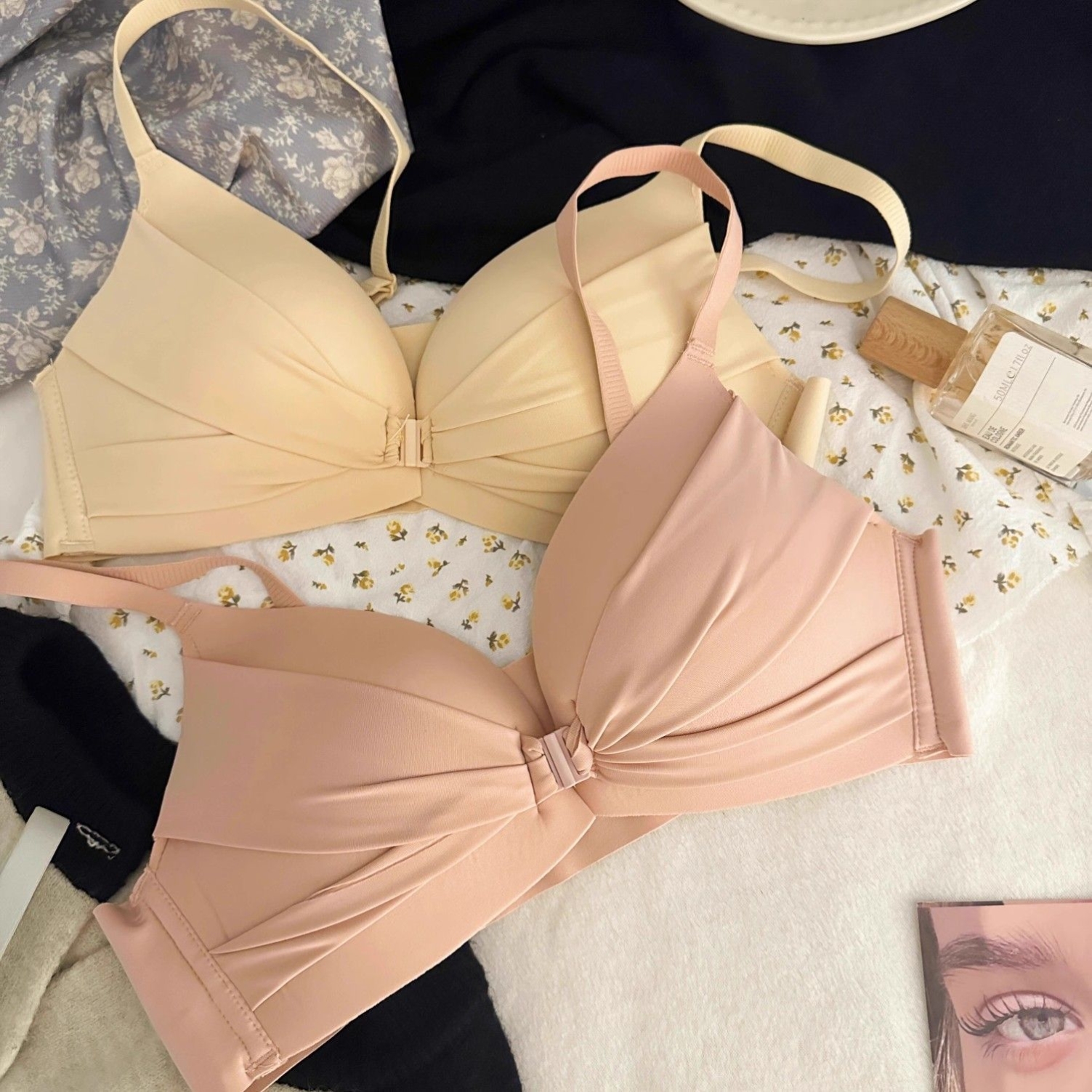 新款前扣式小胸聚拢少女内衣纯欲无钢圈防下垂侧收副乳专用文胸罩