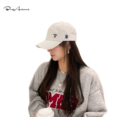 Bure AvenueT字母简约棒球帽时尚百搭潮人软顶显脸小鸭舌帽弯檐帽