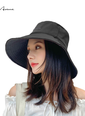 Bure Avenue渔夫帽女潮牌夏季防晒大帽檐时尚网红遮阳帽沙滩韩版