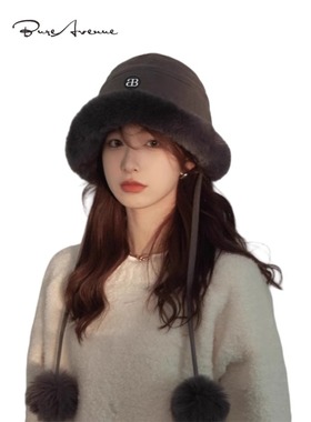 【正品现货】Bure Avenue秋冬保暖毛绒渔夫帽女生大头围雷锋帽子