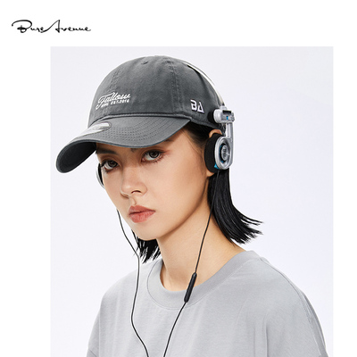 Bure Avenue软顶鸭舌帽大头围弯檐棒球帽男街头时尚出行刺绣帽子