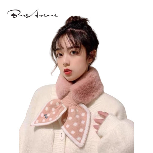 正品Bure Avenue韩版毛绒围巾保暖可爱少女围脖仿獭兔毛加厚脖套
