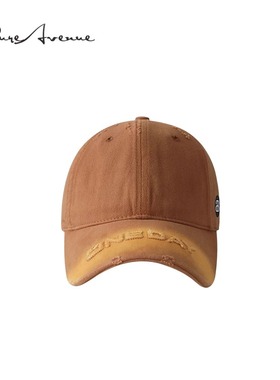 【正品现货】Bure Avenue韩版复古软顶棒球帽字母刺绣做旧鸭舌帽
