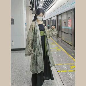 防晒开衫改良版汉服通勤新中式复古风外披外套吊带阔腿裤古风元素