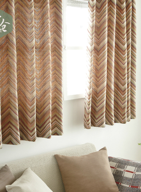 帘仓日本设计款窗帘 北欧现代多彩棉麻质感半遮光帘 日式记忆定型