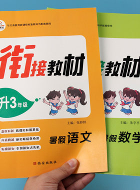 全套2册二年级暑假作业人教版小学语文数学二升三衔接教材2升3暑假昨业 期末总复习同步训练 一年级下册同步练习册 暑假作业二年级