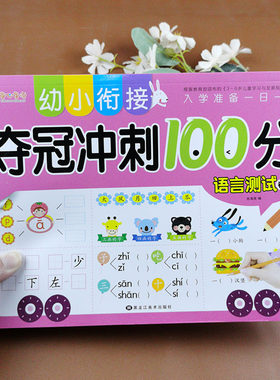 幼小衔接学前测试卷 语文语言试卷1 汉字笔笔顺拼音练习册 3-6岁幼儿园大班语言试题作业本 幼儿园入学准备幼升小
