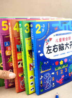 儿童黄金期左右脑智力大开发2-3-4-5-6-7岁逻辑思维训练益智游戏幼儿全脑开发全套教具幼儿园老师推荐宝宝智力潜能启蒙认知早教书
