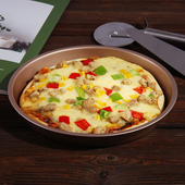 10寸圆形pizza套装 不沾披萨盘烤盘家用烤箱6 蛋糕烘焙模具